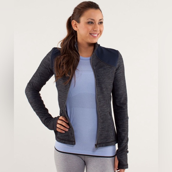 Lululemon Forme Jacket Reversible Slub Denim Inkwell/ Inkwell Sz 8 - Picture 3 of 11